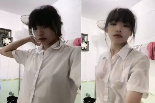 Em bé cứ vào bể tắm đã muốn show body với anh